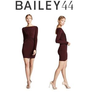 Bailey 44 Women's Clandestine long sleeve Draped wrap twist bodycon mini Dress L